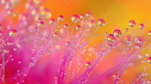 Wallpaper Mural Dewdrops Adorn Pink Flower Filaments Abstract Macro Photography Torontodigital.ca