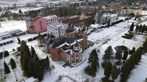 Miejsce Piastowe - Poland, 3 January 2025: Sanctuary of St. Michael the Archangel in Miejsce Piastowe, Poland – Historic Church of the Michaelite Fathers photo