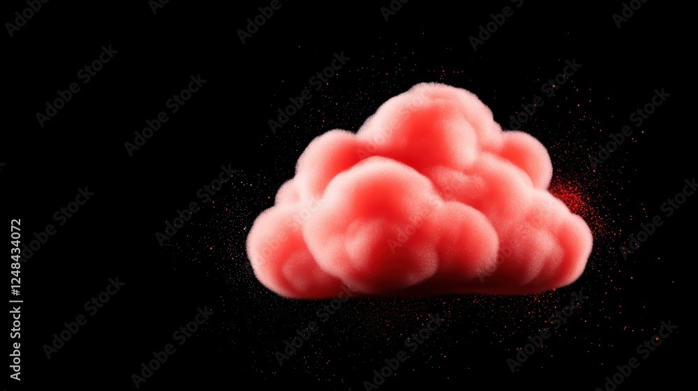 Pink Cloud on Black Background with Abstract Glittering Effect Pink Cloud on Black Background with Abstract Glittering Effect