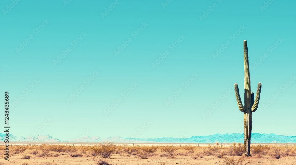 Majestic Saguaro Cactus in Arizona's Sonoran Desert Under a Vivid Blue Sky Majestic Saguaro Cactus in Arizona's Sonoran Desert Under a Vivid Blue Sky