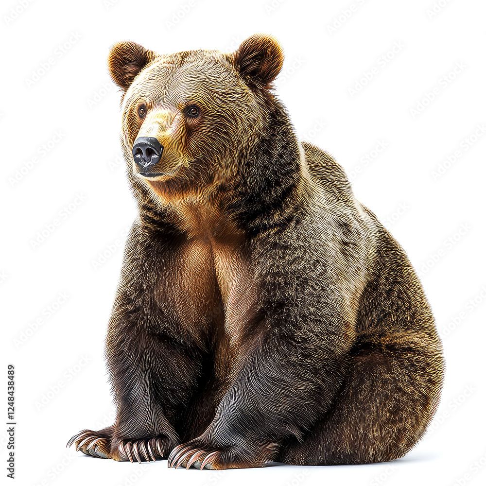 Obraz premium Majestic Brown Bear: A Stunning Close-up Portrait of a Wild Animal in its Natural Habitat