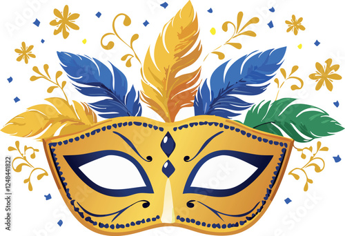 Extravagant Venetian-style mask with refined details, ideal for theatrical performances.