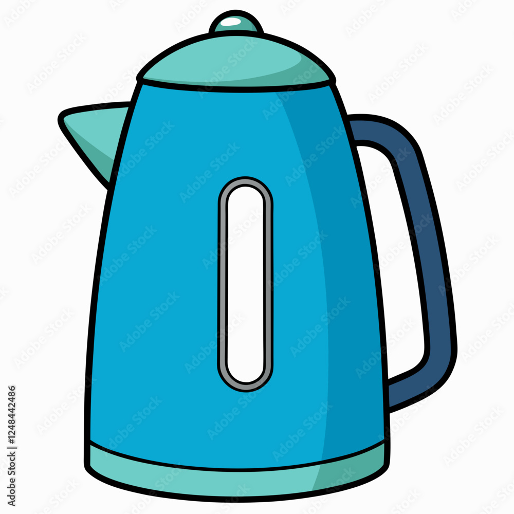 Electric Kettle icon in blue color design Electric Kettle icon in blue color design