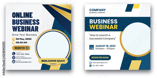 Promotional Content for Online Business Webinar with Speaker and Details