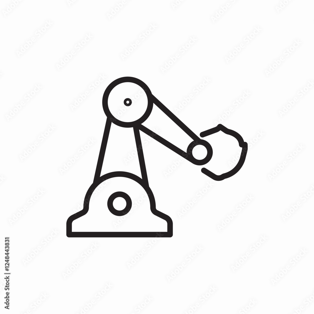 Industrial robot arm technology icon vector sign Industrial robot arm technology icon vector sign