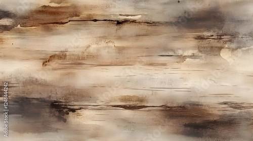 Abstract watercolor painting showcasing a weathered wood grain texture