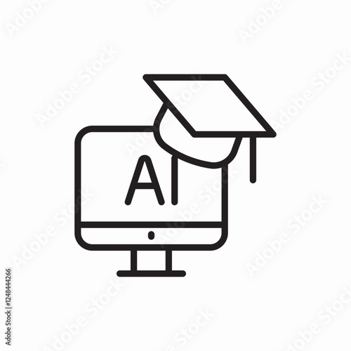 AI graduate icon vector sign