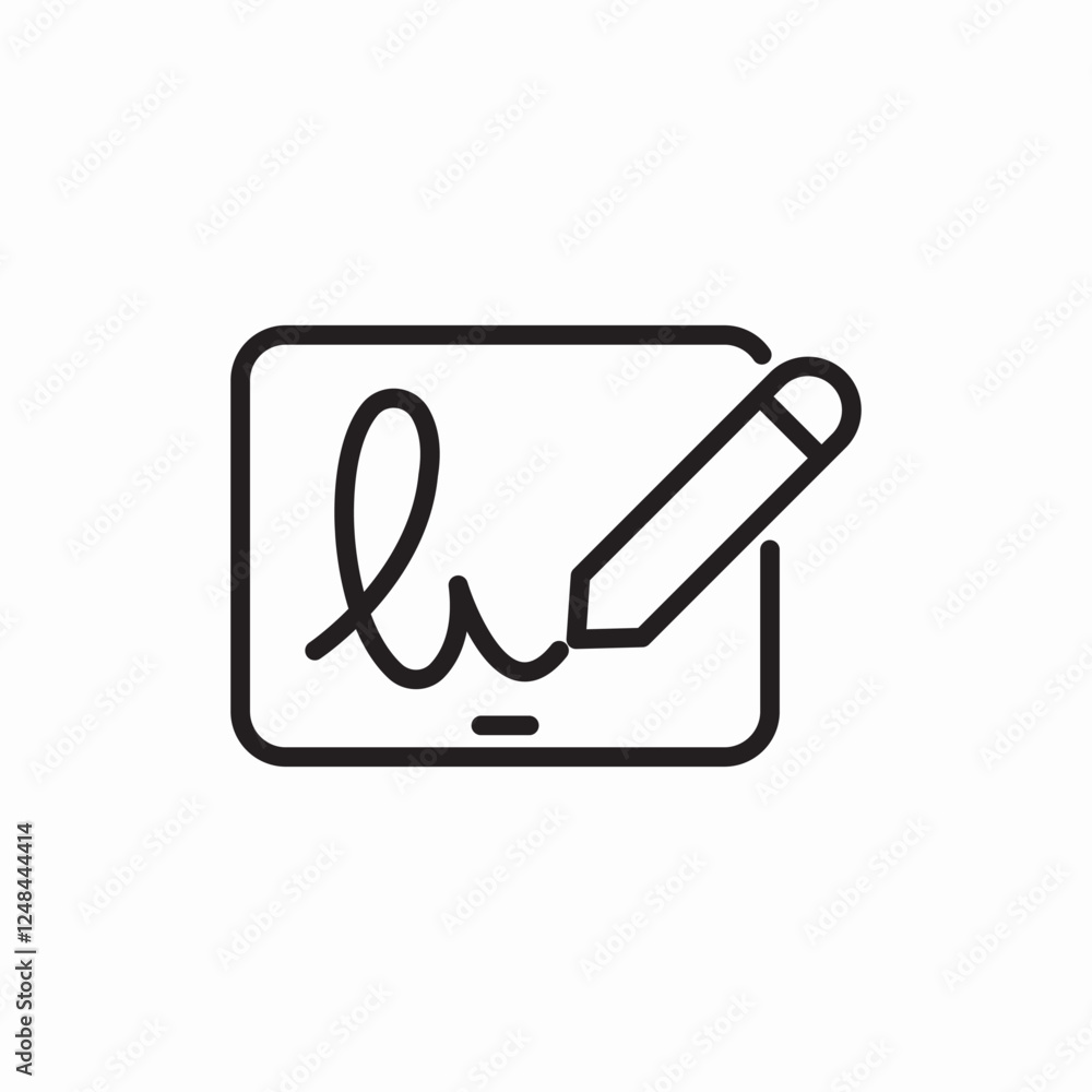 Digital signature writing pen icon vector sign Digital signature writing pen icon vector sign