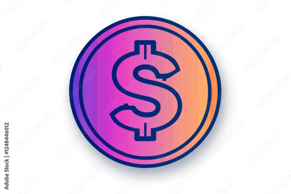 Gradient circular dollar symbol with glowing effect Gradient circular dollar symbol with glowing effect