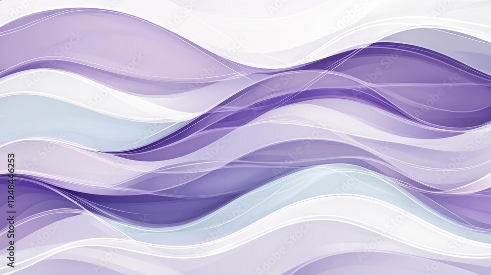 Fototapeta premium Abstract Lavender Waves: A Serene Digital Artwork