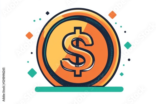 Bold dollar sign icon in modern flat style