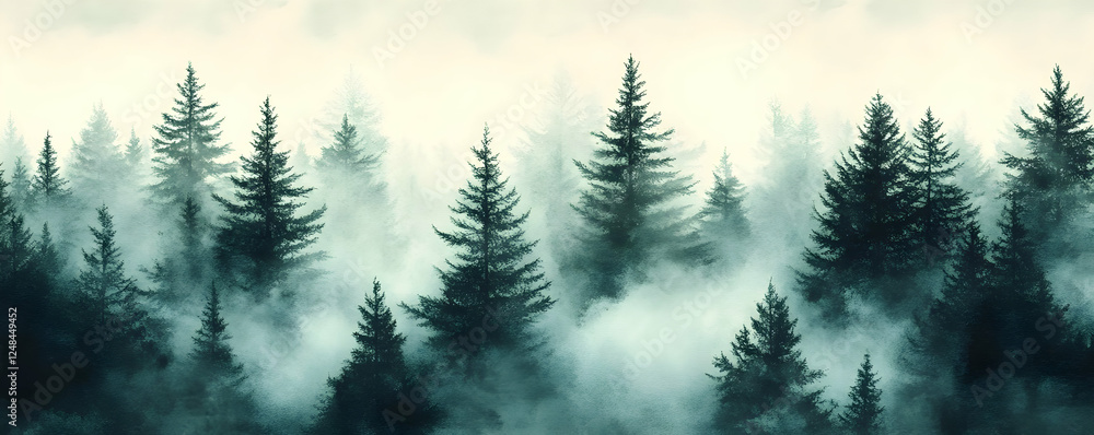 Misty Mountain Forest Panorama Misty Mountain Forest Panorama