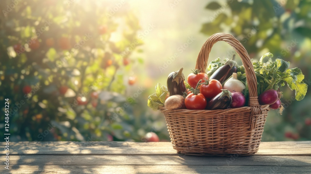 freshly harvested vegetables in a basket freshly harvested vegetables in a basket