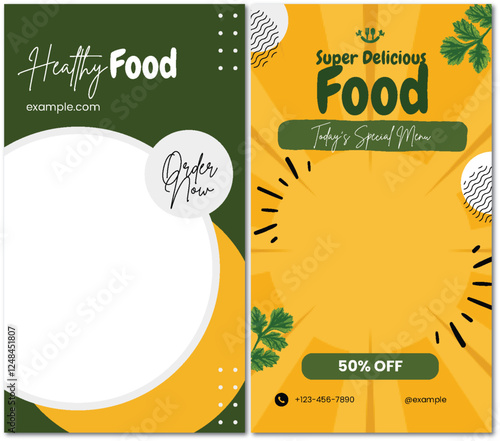 Vibrant Food Promotion Templates for Social Media Engagement and Sales