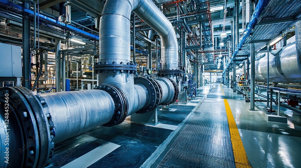 Industrial zone, Steel pipelines and cables in oil and gas industry. Energy industry Industrial zone, Steel pipelines and cables in oil and gas industry. Energy industry