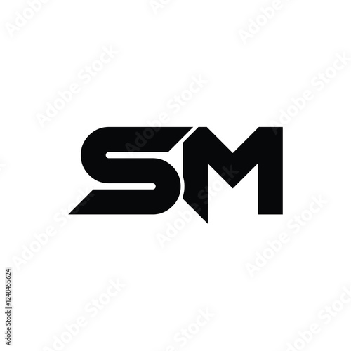 SM monogram logo design letter text name symbol monochrome logotype alphabet character simple logo