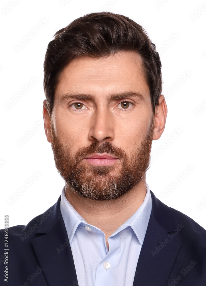 Passport photo. Portrait of man on white background Passport photo. Portrait of man on white background