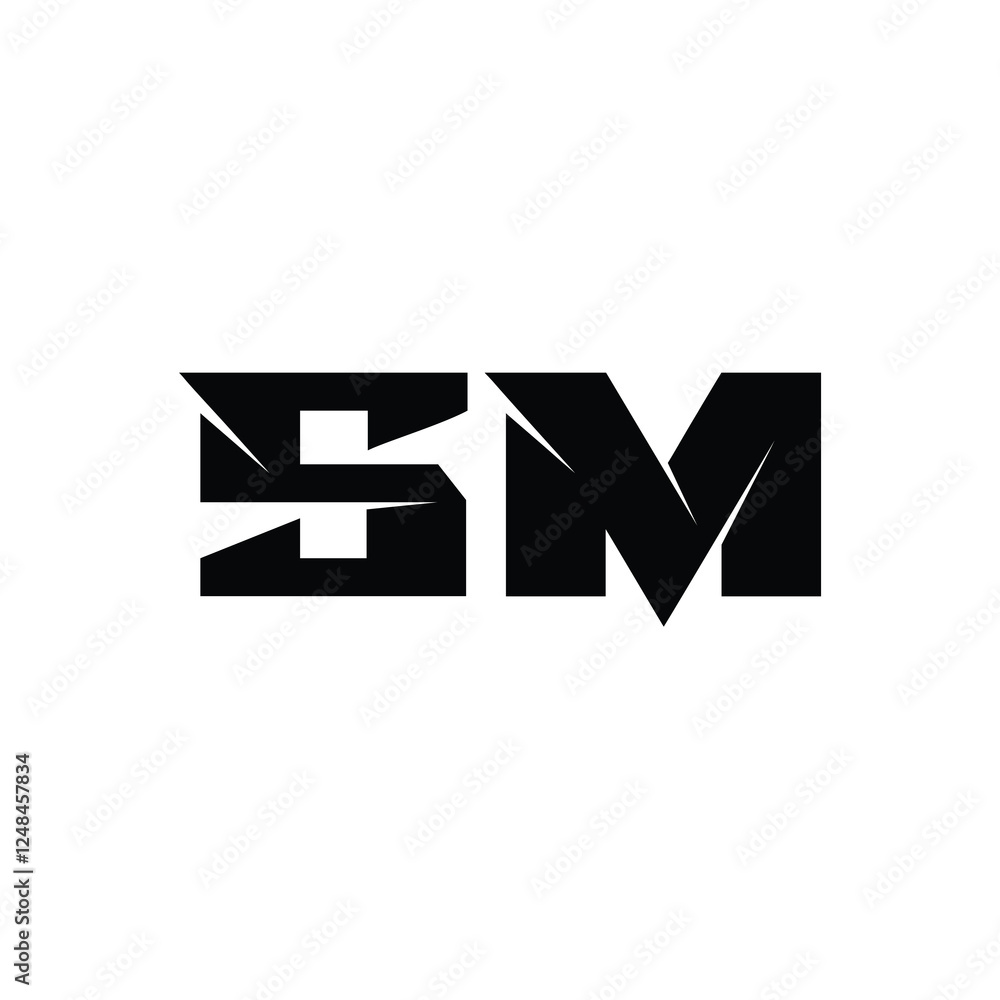 SM monogram logo design letter text name symbol monochrome logotype alphabet character simple logo SM monogram logo design letter text name symbol monochrome logotype alphabet character simple logo