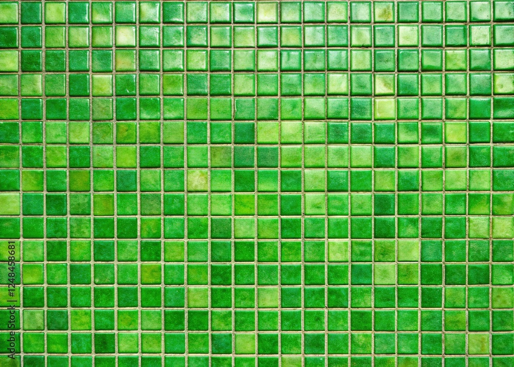 Fototapeta premium Green Ceramic Tile Wall Texture Background Abstract Mosaic