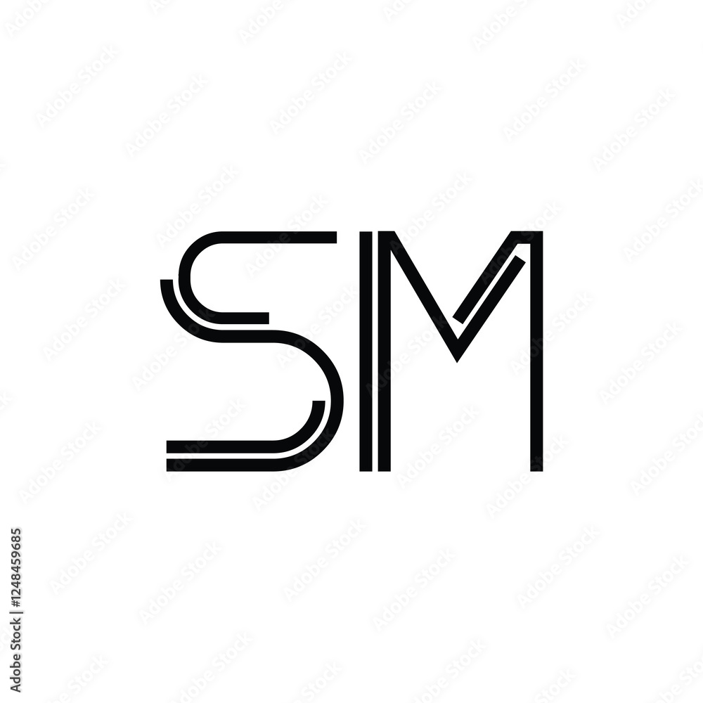 SM monogram logo design letter text name symbol monochrome logotype alphabet character simple logo SM monogram logo design letter text name symbol monochrome logotype alphabet character simple logo