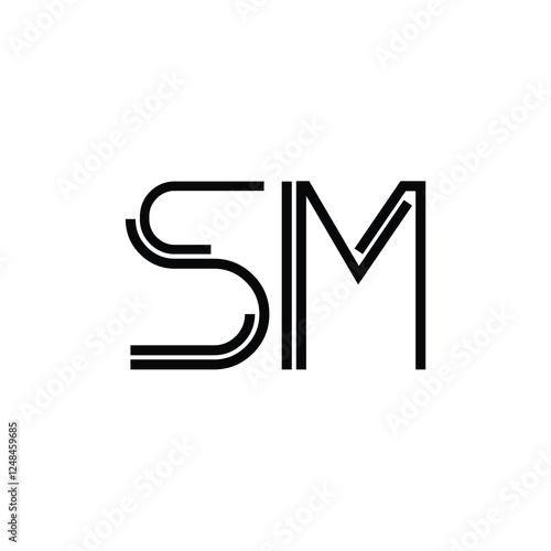 SM monogram logo design letter text name symbol monochrome logotype alphabet character simple logo