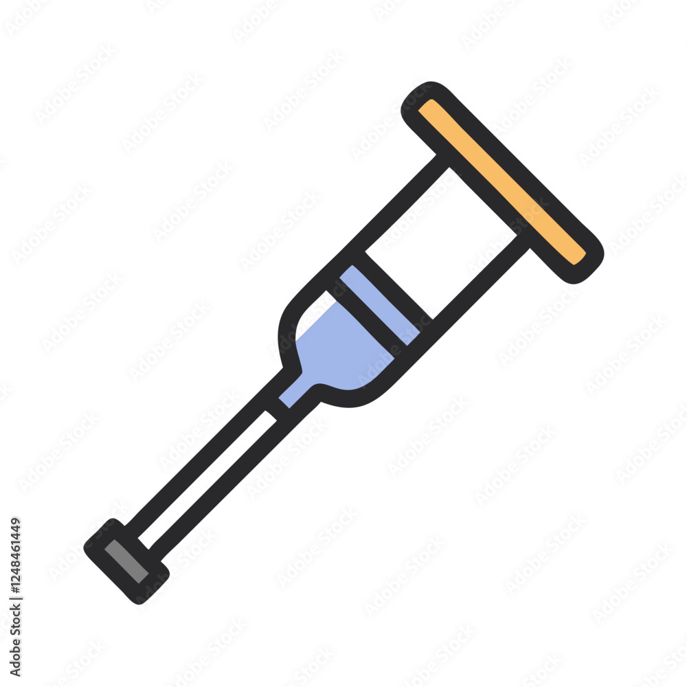Crutch Icon in a simple design on a white background Crutch Icon in a simple design on a white background