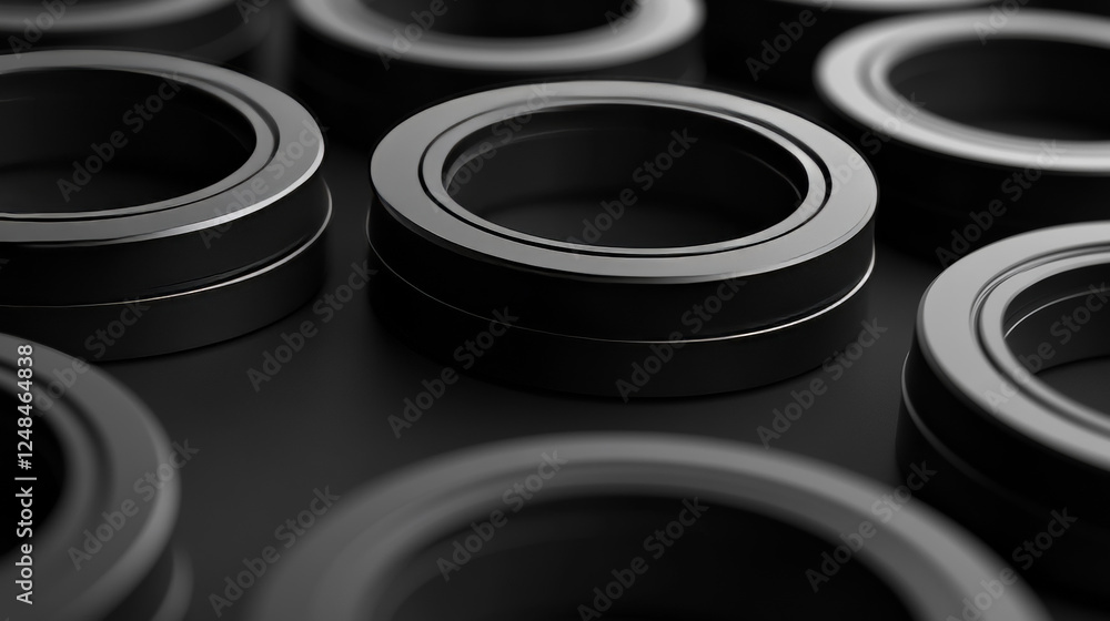 black rings, modern futuristic background texture with copy space 3d render illustration black rings, modern futuristic background texture with copy space 3d render illustration