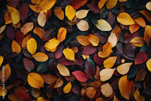 Autumn leaves background, colorful foliage texture.