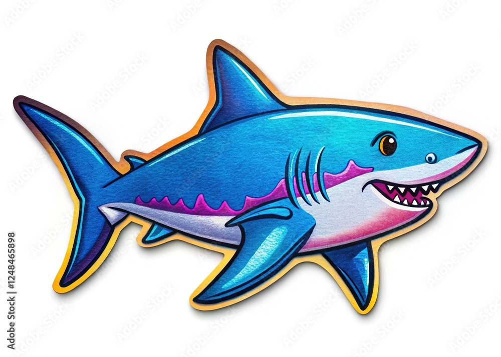 Obraz premium Shark Animal Fish Sea Life Felt Stickers