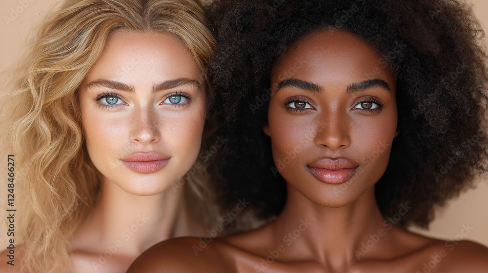 Two women with different hair colors Two women with different hair colors