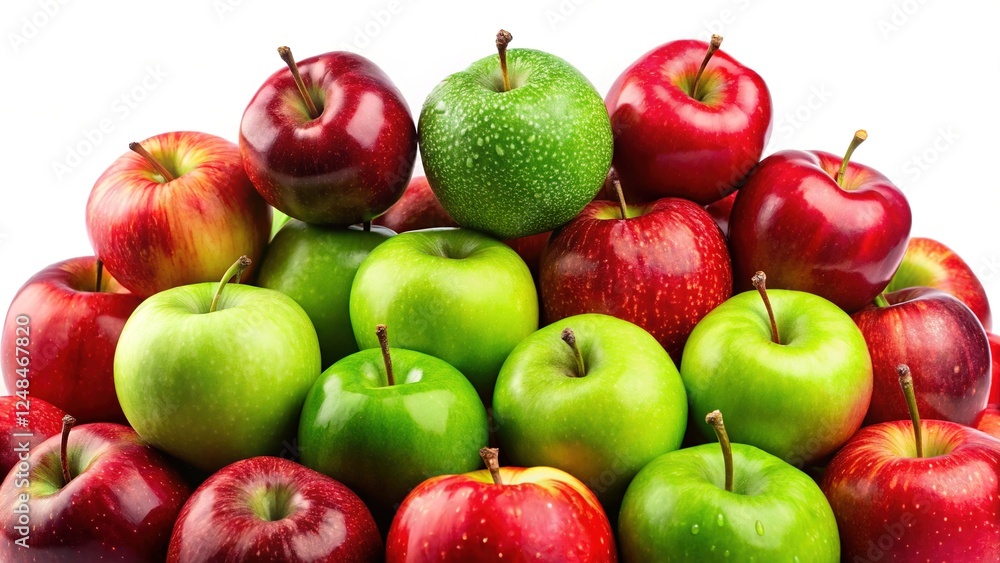 Stunning Close-up of Red and Green Apples in a Vibrant Pile Stunning Close-up of Red and Green Apples in a Vibrant Pile