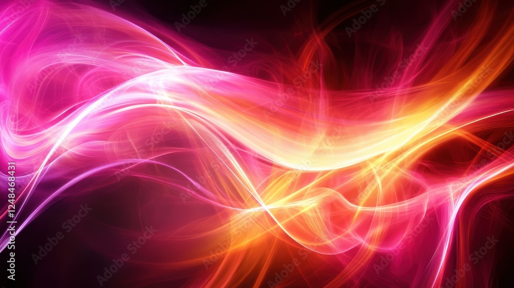 Abstract Pink Orange Light Wave Energy Flow Abstract Pink Orange Light Wave Energy Flow
