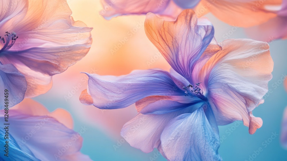 Delicate pastel flowers in soft light setting Delicate pastel flowers in soft light setting