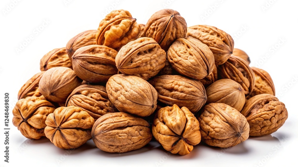 Walnuts in Shell Isolated on White Background Walnuts in Shell Isolated on White Background