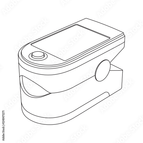 Hand drawn kids drawing vector illustration pulse oximetry cartoon isolated