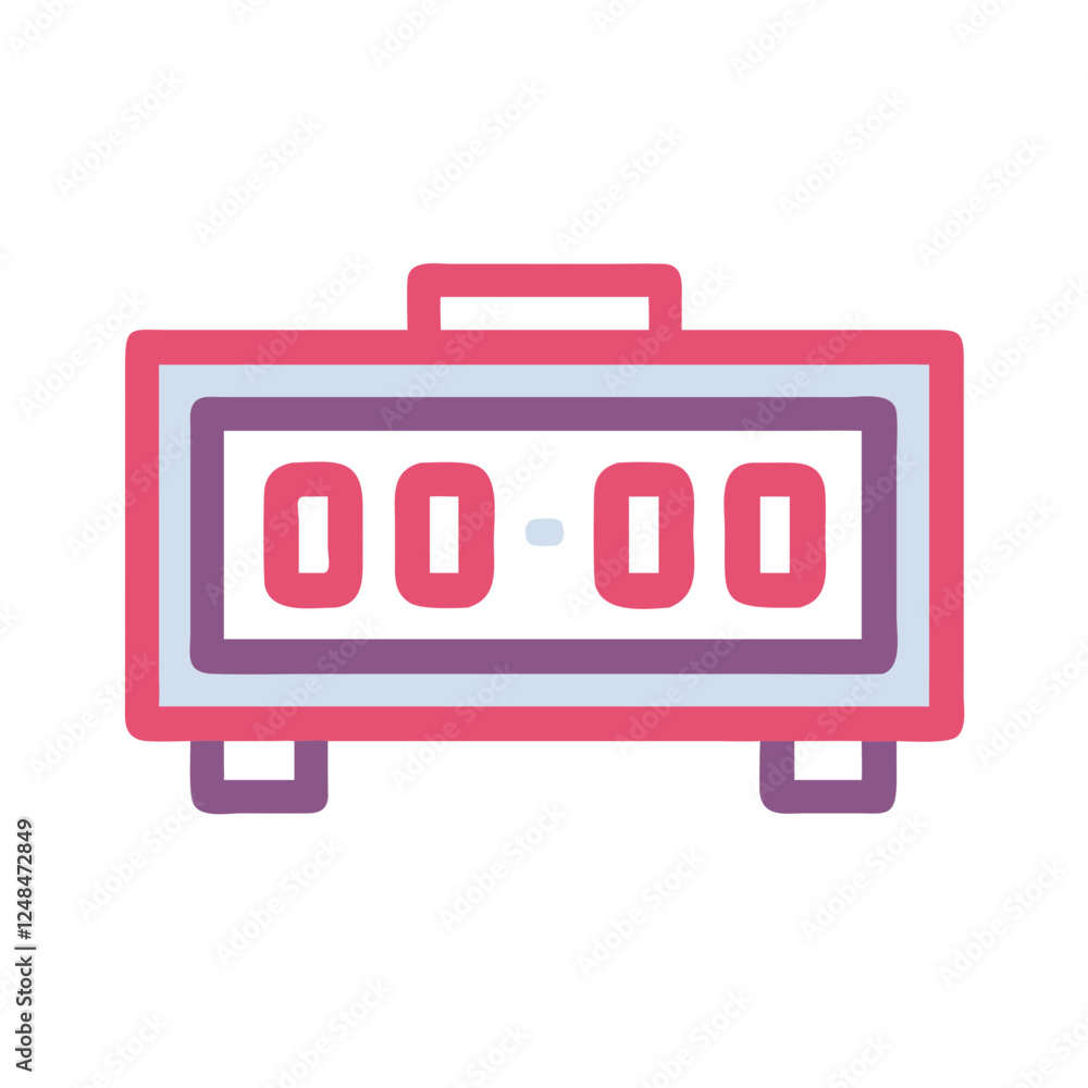 Digital Clock Icon in colorful design on white background Digital Clock Icon in colorful design on white background