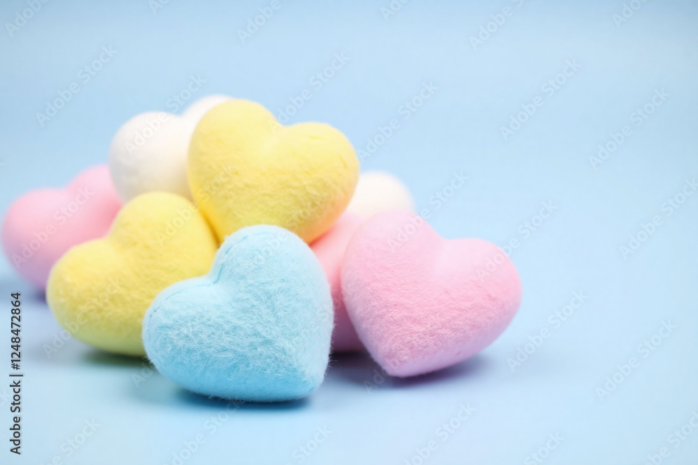 Obraz premium cluster of heart shaped candies different pastel colors