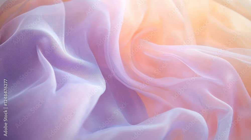 Obraz premium Soft Pastel Fabric Draped in Gentle Waves