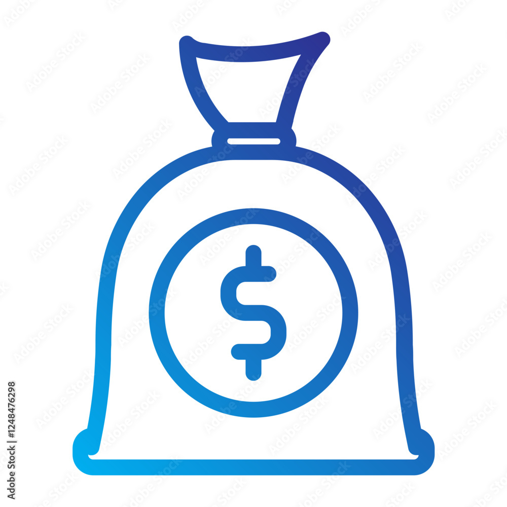 Sack of money finance Line Gradient Icon Sack of money finance Line Gradient Icon