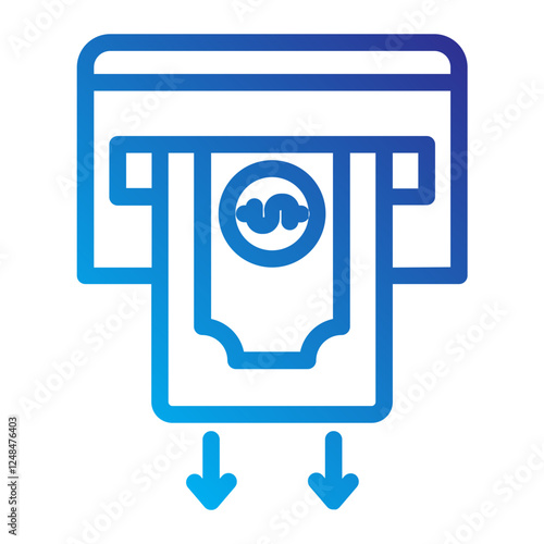 Withdraw cash finance Line Gradient Icon