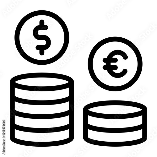 Exchange rate money finance Line Icon