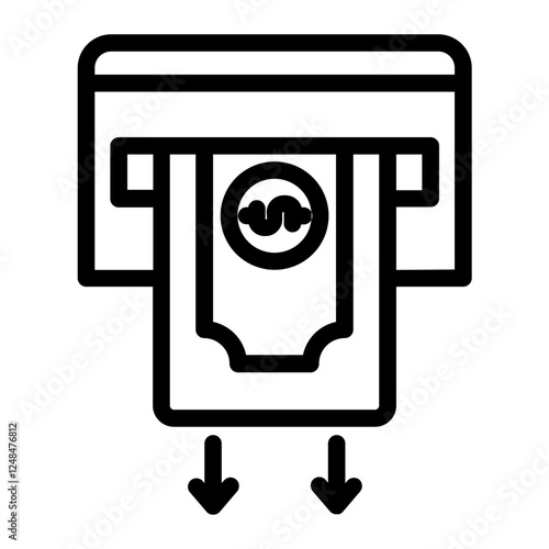 Withdraw cash finance Line Icon