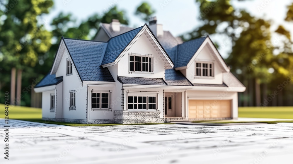 A detailed home plan drawn on graph paper with precise markings. A detailed home plan drawn on graph paper with precise markings.