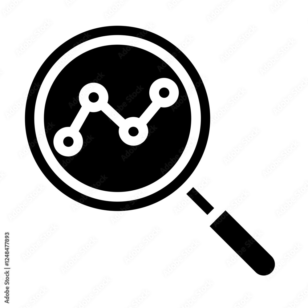 Search graph finance Solid Icon Search graph finance Solid Icon