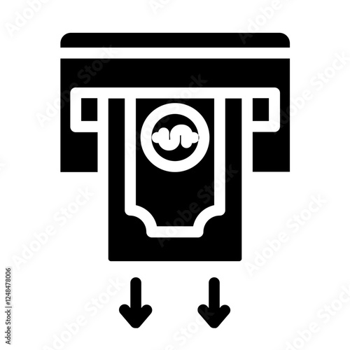 Withdraw cash finance Solid Icon
