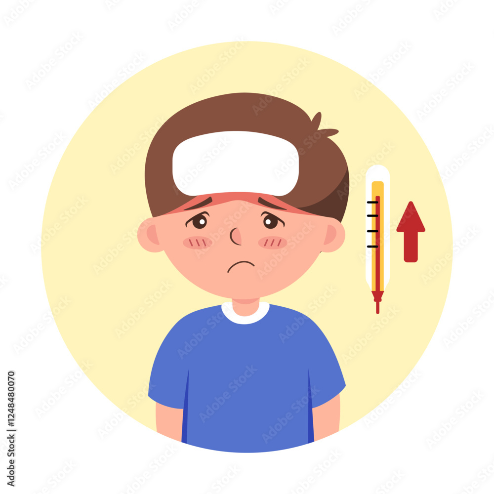 Φωτογραφία A vector illustration of fever (boy)