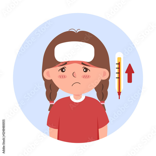 A vector illustration of fever (Girl)