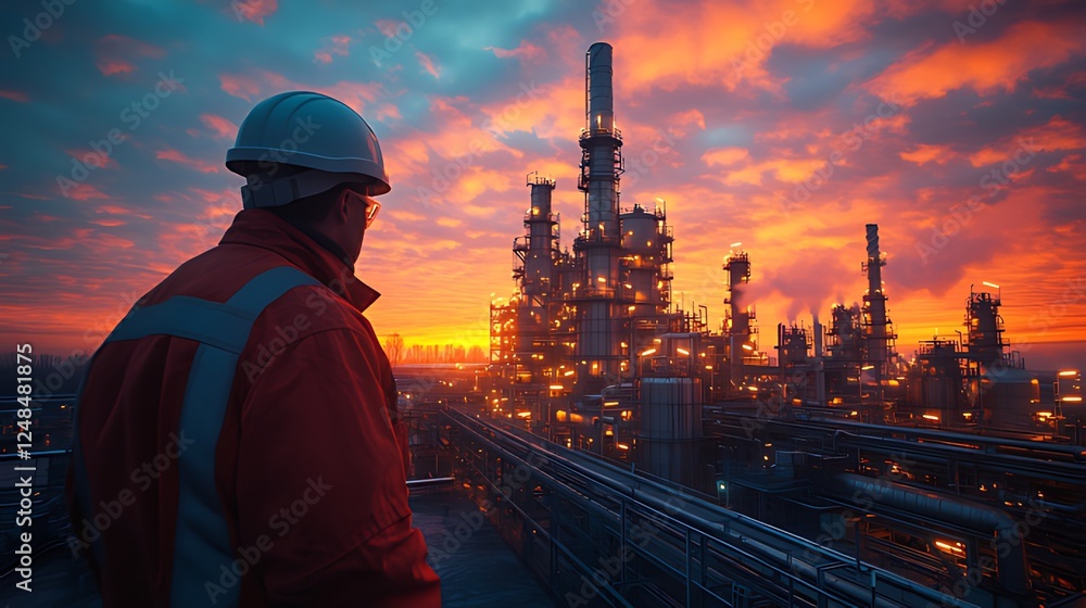 Engineer sunset refinery industrial complex overview (2) Engineer sunset refinery industrial complex overview (2)