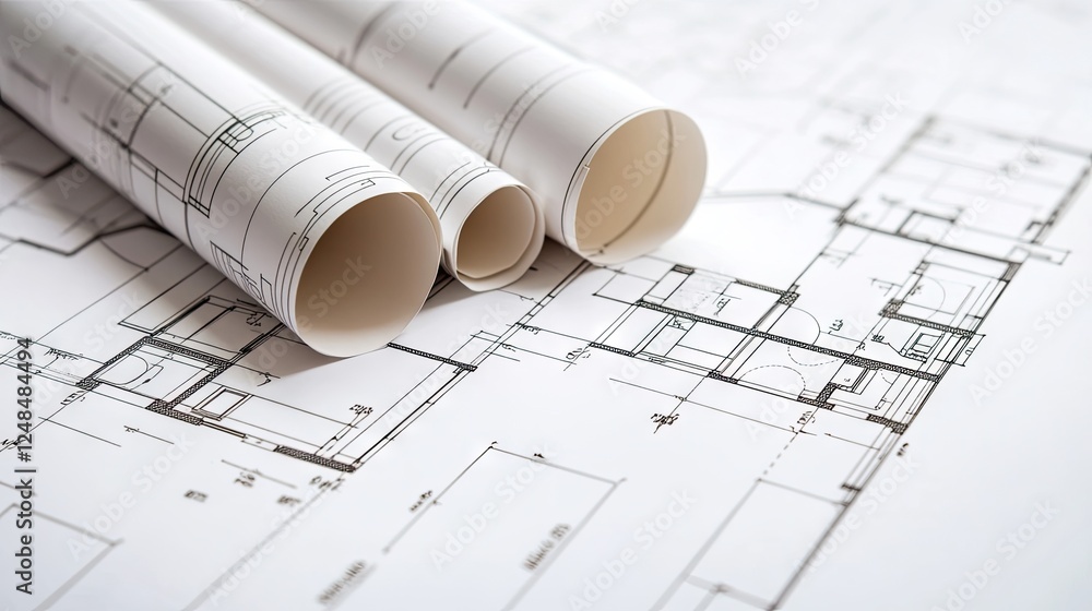 A modern home design blueprint with efficient use of space. A modern home design blueprint with efficient use of space.