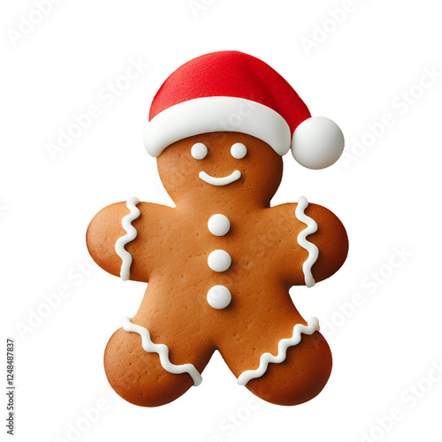 3D cute Cookie Man isolated on white background	